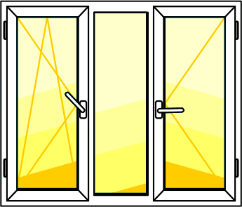 купить трехстворчатое окно KBE