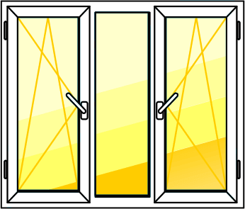 купить трехстворчатое окно KBE
